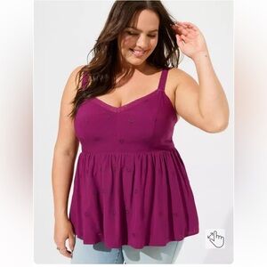 Torrid Eyelet Peplum Cami size 4